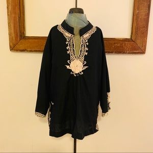 Black tunic blouse